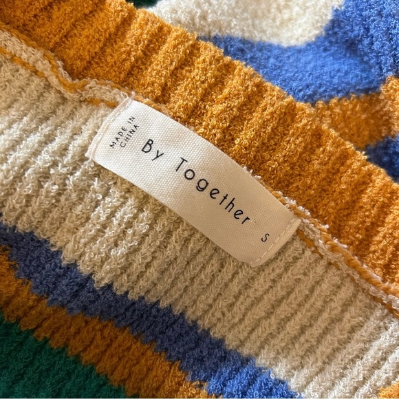 By together knit colour block sweater oversized size small boho colors - Picture 5 of 10